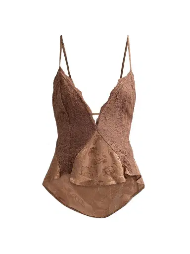 Ronny Kobo Women's Danielle Floral Lace Silk-Blend Tank - Brown - Size XL | Thumbnail 1 Ronny Kobo Women's Danielle Floral Lace Silk-Blend Tank - Brown - Size XL | Thumbnail 1