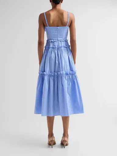 Aknvas Women's Rach Poplin Midi Dress - Blue Pinstripe - Size 10 | Thumbnail 3 Aknvas Women's Rach Poplin Midi Dress - Blue Pinstripe - Size 10 | Thumbnail 3
