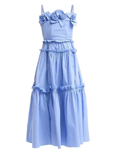 Aknvas Women's Rach Poplin Midi Dress - Blue Pinstripe - Size 10 | Thumbnail 1 Aknvas Women's Rach Poplin Midi Dress - Blue Pinstripe - Size 10 | Thumbnail 1