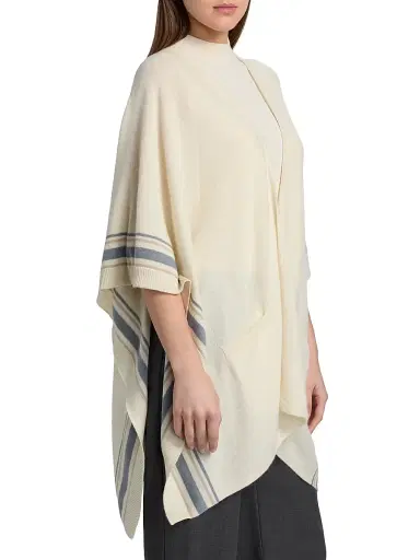 Vince Women's Striped Cashmere Knit Cape | Thumbnail 4 Vince Women's Striped Cashmere Knit Cape | Thumbnail 4