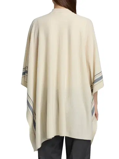 Vince Women's Striped Cashmere Knit Cape | Thumbnail 5 Vince Women's Striped Cashmere Knit Cape | Thumbnail 5