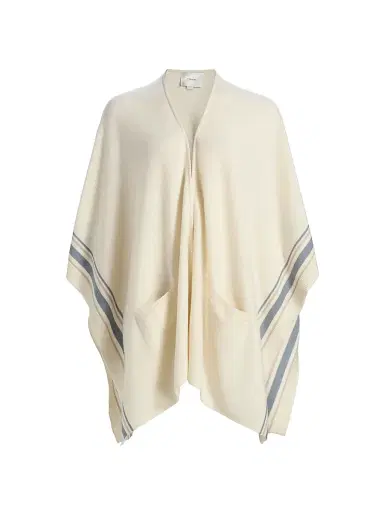 Vince Women's Striped Cashmere Knit Cape | Thumbnail 1 Vince Women's Striped Cashmere Knit Cape | Thumbnail 1