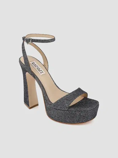 Badgley Mischka Women's Caia 125MM Glitter Platform Sandals - Pewter Glitter | Thumbnail 2