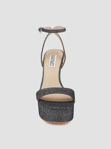 Badgley Mischka Women's Caia 125MM Glitter Platform Sandals - Pewter Glitter | Thumbnail 4