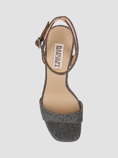 Badgley Mischka Women's Caia 125MM Glitter Platform Sandals - Pewter Glitter | Thumbnail 5