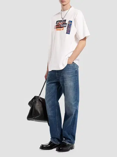 Balenciaga Men's Bumper Stickers Medium Fit T-Shirt - White - Size XXS | Thumbnail 2 Balenciaga Men's Bumper Stickers Medium Fit T-Shirt - White - Size XXS | Thumbnail 2
