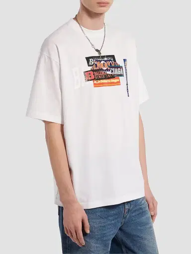 Balenciaga Men's Bumper Stickers Medium Fit T-Shirt - White - Size XXS | Thumbnail 3 Balenciaga Men's Bumper Stickers Medium Fit T-Shirt - White - Size XXS | Thumbnail 3