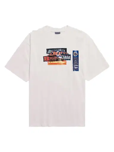 Balenciaga Men's Bumper Stickers Medium Fit T-Shirt - White - Size XXS | Thumbnail 1 Balenciaga Men's Bumper Stickers Medium Fit T-Shirt - White - Size XXS | Thumbnail 1