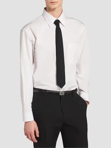 Balenciaga Men's Wool Solid Tie | Thumbnail 2 Balenciaga Men's Wool Solid Tie | Thumbnail 2