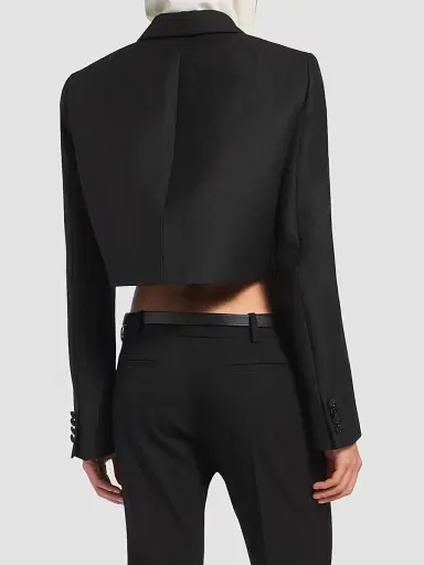 Balenciaga Women's Cropped Blazer - Black | Thumbnail 4