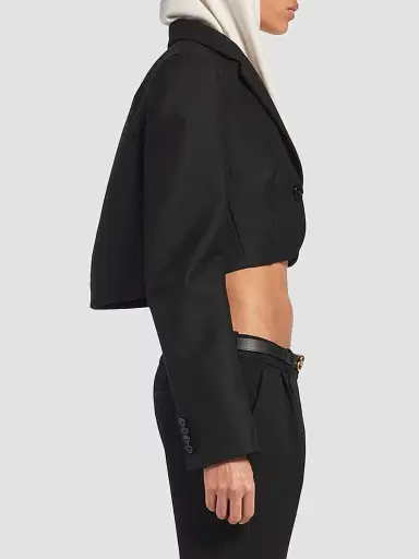 Balenciaga Women's Cropped Blazer - Black | Thumbnail 5