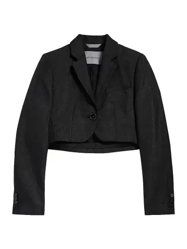 Balenciaga Women's Cropped Blazer - Black | Thumbnail 1