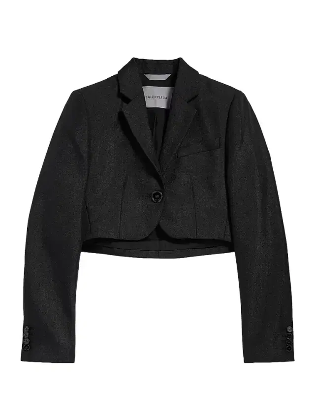 Balenciaga Women's Cropped Blazer - Black