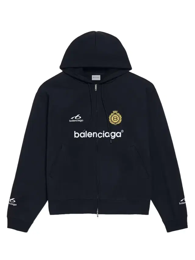 Men's Soccer Oversized Zip-Up Hoodie - Black