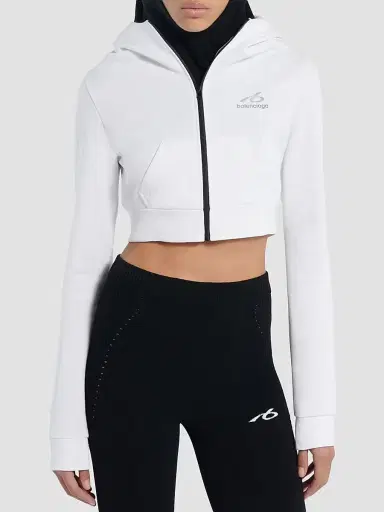 Balenciaga Women's Techwear Cocoon Hoodie - White - Size Large | Thumbnail 2 Balenciaga Women's Techwear Cocoon Hoodie - White - Size Large | Thumbnail 2