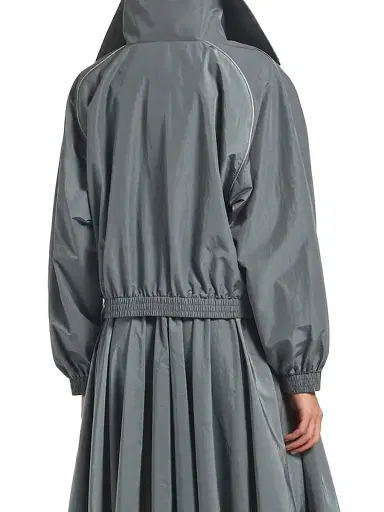 Balenciaga Women's Bodies High Collar Tracksuit Jacket - Elephant Grey - Size 4 | Thumbnail 4