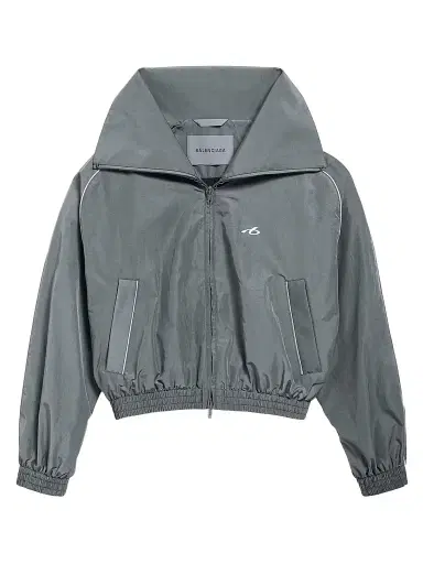 Balenciaga Women's Bodies High Collar Tracksuit Jacket - Elephant Grey - Size 4 | Thumbnail 1