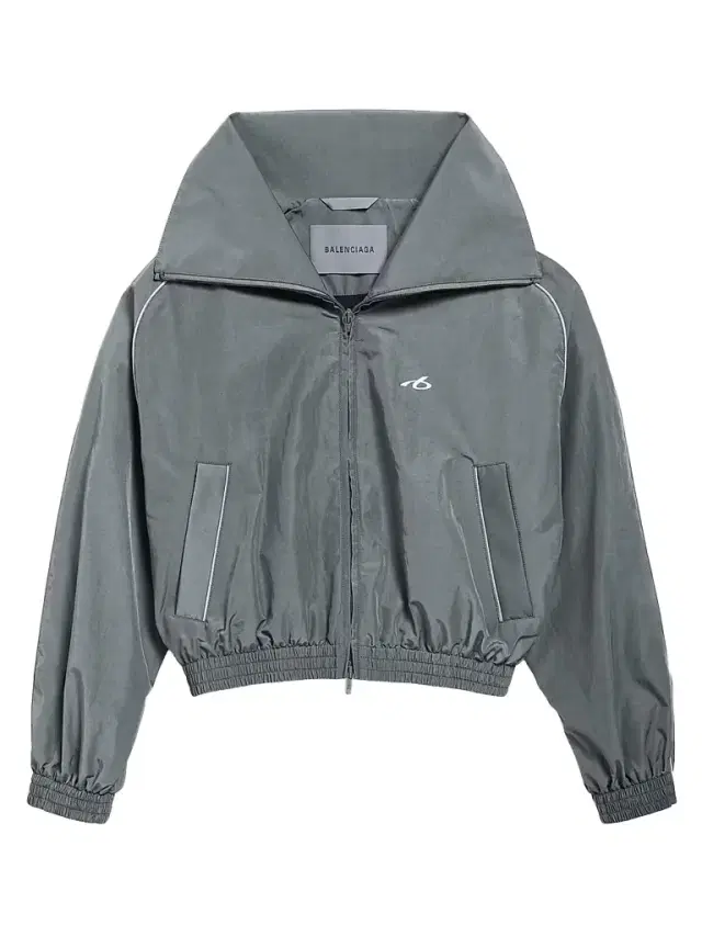 Balenciaga Women's Bodies High Collar Tracksuit Jacket - Elephant Grey
