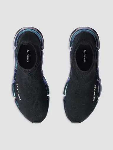 Balenciaga Men's Speed 2.0 Iridescent Sneakers - Black - Size 14 | Thumbnail 3 Balenciaga Men's Speed 2.0 Iridescent Sneakers - Black - Size 14 | Thumbnail 3