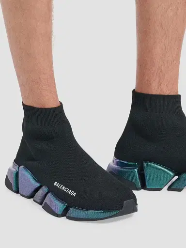 Balenciaga Men's Speed 2.0 Iridescent Sneakers - Black - Size 14 | Thumbnail 6 Balenciaga Men's Speed 2.0 Iridescent Sneakers - Black - Size 14 | Thumbnail 6