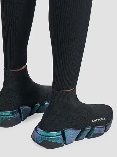 Balenciaga Women's Speed 2.0 Iridescent Sneakers - Black - Size 12 | Thumbnail 6
