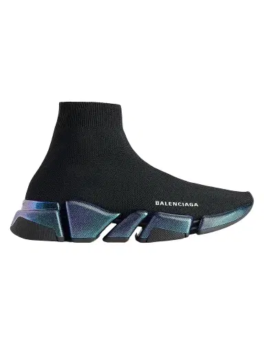 Balenciaga Women's Speed 2.0 Iridescent Sneakers - Black - Size 12 | Thumbnail 1