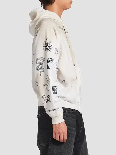 Balenciaga Men's Classic Ink Zip-Up Hoodie - White - Size XXL | Thumbnail 3 Balenciaga Men's Classic Ink Zip-Up Hoodie - White - Size XXL | Thumbnail 3