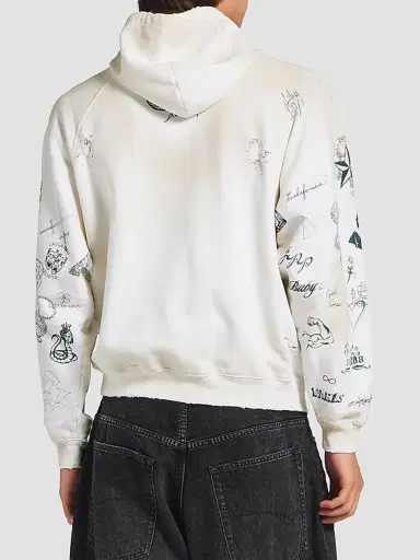 Balenciaga Men's Classic Ink Zip-Up Hoodie - White - Size XXL | Thumbnail 4 Balenciaga Men's Classic Ink Zip-Up Hoodie - White - Size XXL | Thumbnail 4