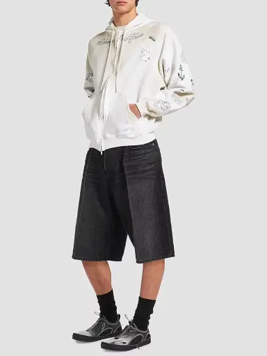Balenciaga Men's Classic Ink Zip-Up Hoodie - White - Size XXL | Thumbnail 6 Balenciaga Men's Classic Ink Zip-Up Hoodie - White - Size XXL | Thumbnail 6