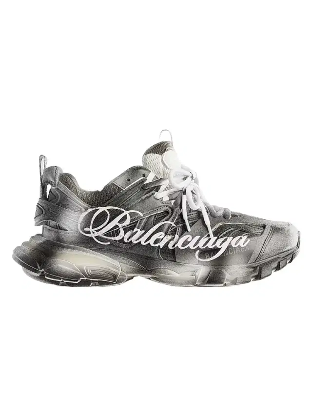 Balenciaga Women's Track Stencil Logo Sneakers - Black White