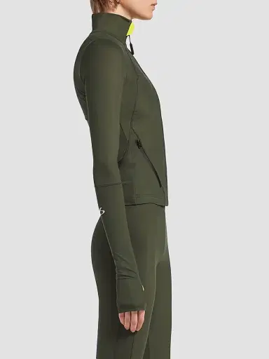Balenciaga Women's Techwear Fitted Zip-Up Jacket - Khaki Lime | Thumbnail 4 Balenciaga Women's Techwear Fitted Zip-Up Jacket - Khaki Lime | Thumbnail 4