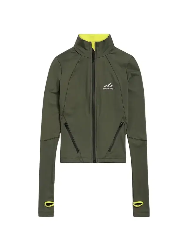 Balenciaga Women's Techwear Fitted Zip-Up Jacket - Khaki Lime