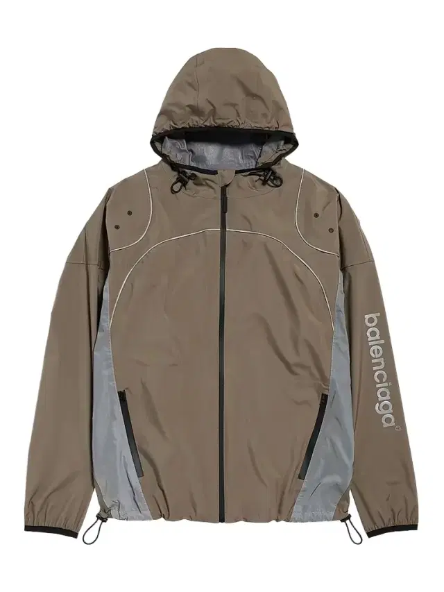 Men's Techwear Zip-Up Jacket - Brown Grey