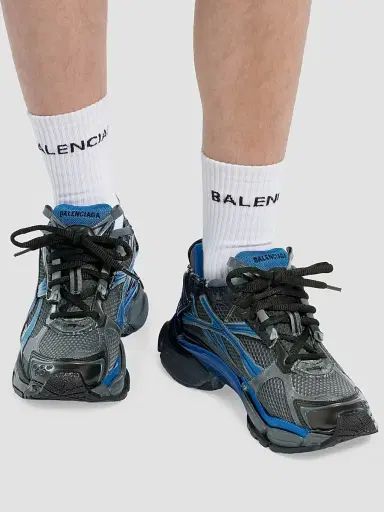 Balenciaga Men's Runner Gradient Mesh Sneakers - Black Blue Grey - Size 14 | Thumbnail 6 Balenciaga Men's Runner Gradient Mesh Sneakers - Black Blue Grey - Size 14 | Thumbnail 6