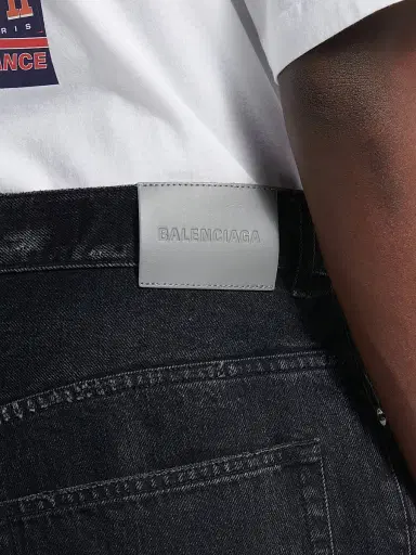 Balenciaga Men's Denim Stay Press Shorts - Black - Size 33 | Thumbnail 5