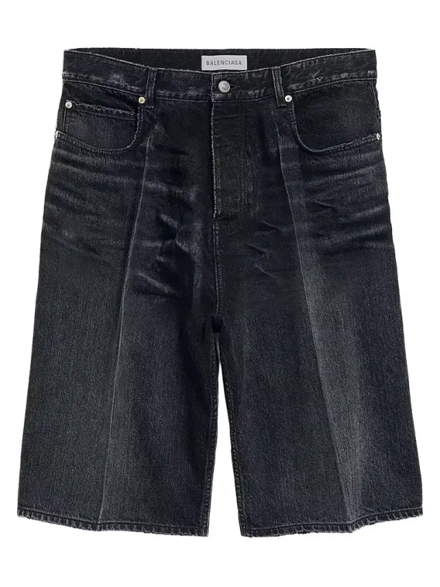 Balenciaga Men's Denim Stay Press Shorts - Black