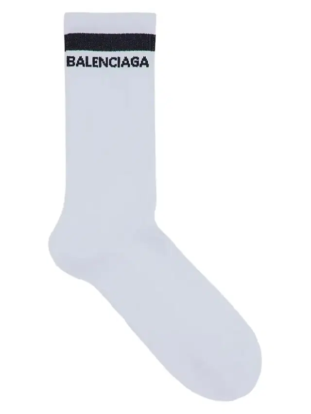 Men's Logo Socks - White Black