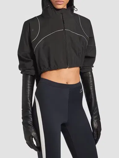 Balenciaga Women's Techwear Cropped Jacket - Black - Size XS | Thumbnail 3