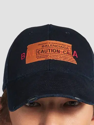 Balenciaga Men's Logo Baseball Cap - Navy - Size Small | Thumbnail 4 Balenciaga Men's Logo Baseball Cap - Navy - Size Small | Thumbnail 4