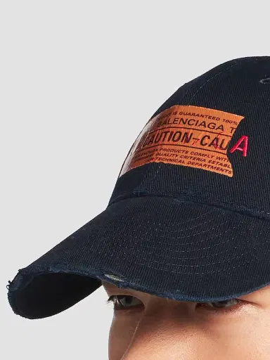 Balenciaga Men's Logo Baseball Cap - Navy - Size Small | Thumbnail 5 Balenciaga Men's Logo Baseball Cap - Navy - Size Small | Thumbnail 5