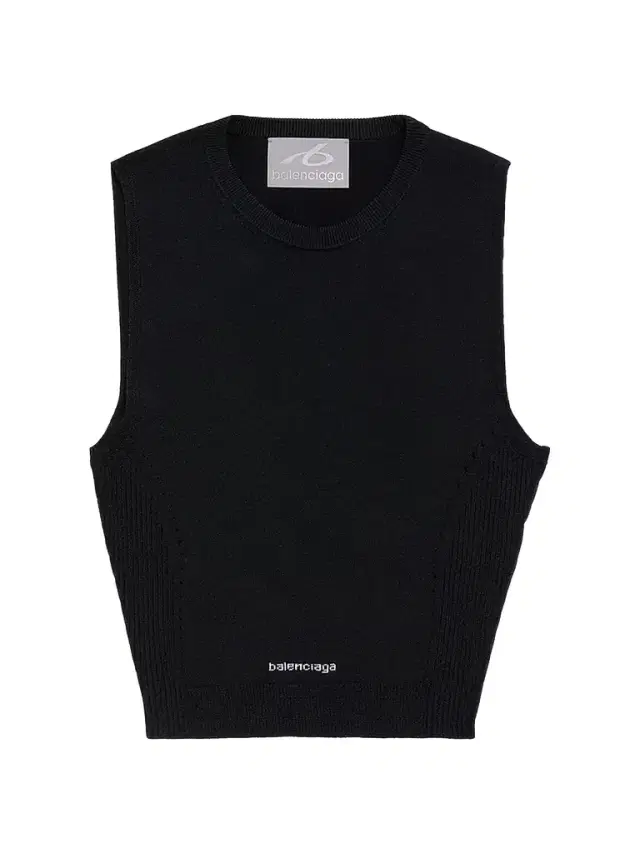 Balenciaga Women's Techwear Cropped Tank Top - Black