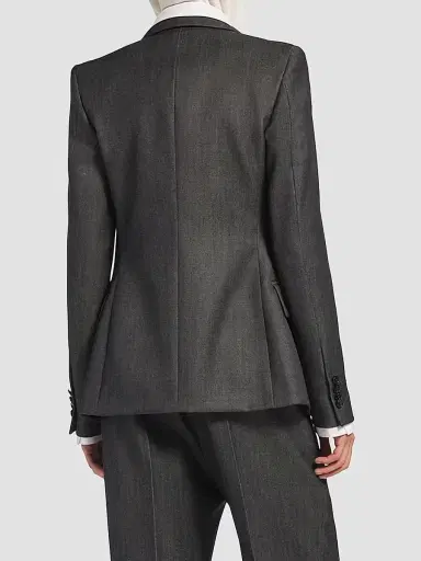 Balenciaga Women's Double-Breasted Tailored Jacket - Dark Grey - Size 0 | Thumbnail 4