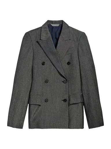 Balenciaga Women's Double-Breasted Tailored Jacket - Dark Grey - Size 0 | Thumbnail 1