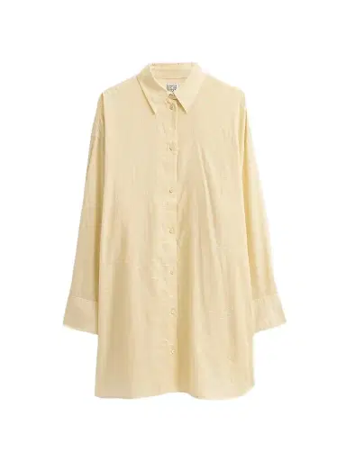 TOTEME Women's Cotton-Blend Long Summer Shirt - Buttercup - Size 12 | Thumbnail 1 TOTEME Women's Cotton-Blend Long Summer Shirt - Buttercup - Size 12 | Thumbnail 1