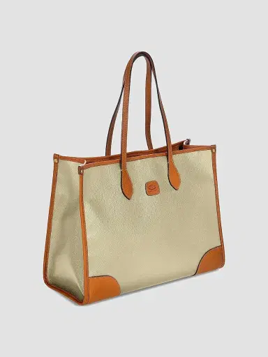 Bric's Men's Firenze Leather-Trim Tote Bag - Cream | Thumbnail 2