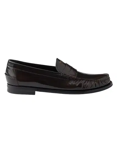 Prada Men's Brushed Leather Loafers - Brown - Size 6.5 | Thumbnail 1