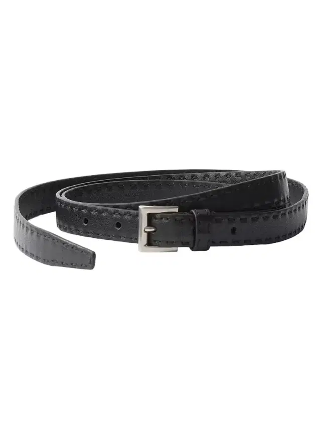 Prada Men's Antiqued Leather Belt - Black