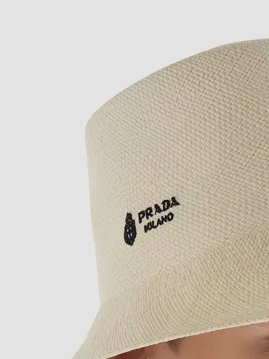 Prada Men's Panama Fabric Bucket Hat | Thumbnail 2 Prada Men's Panama Fabric Bucket Hat | Thumbnail 2