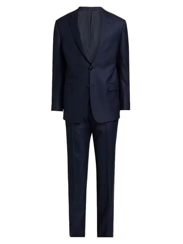 Men's Tailored Wool Single-Breasted Suit - Sky Captain