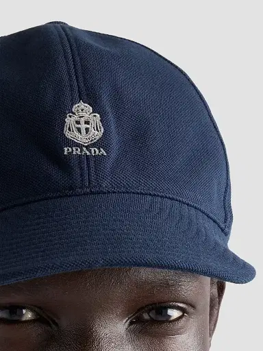 Prada Men's Old Piqué Baseball Cap - Blue - Size XL | Thumbnail 2 Prada Men's Old Piqué Baseball Cap - Blue - Size XL | Thumbnail 2